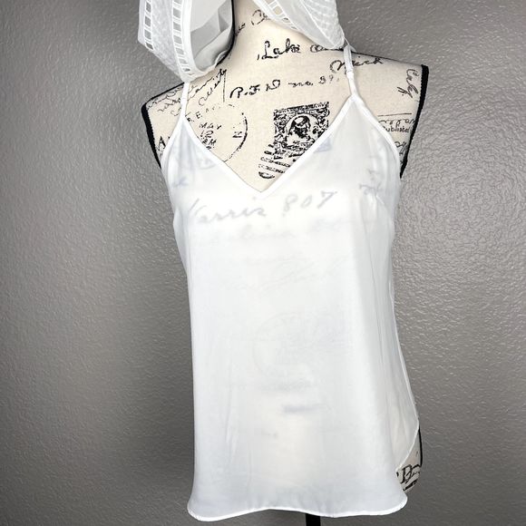 White House Black Market Sz S/P White Camisole and Blouse Dolman Sleeves Cutouts - Picture 6 of 10